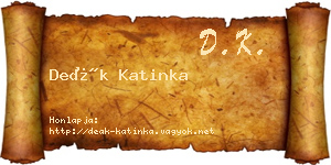 Deák Katinka névjegykártya